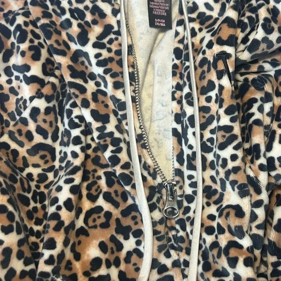 Victoria’s Secret Leopard Print Velour Zip-Up Hoodie | Size S - Picture 4 of 9